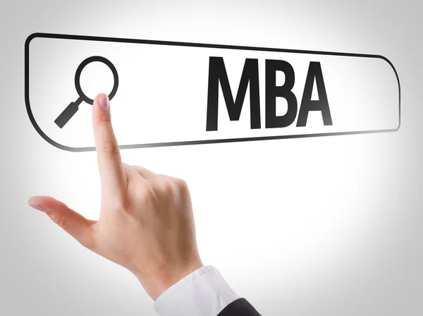 在搜索栏中写的 Mba — 图库照片