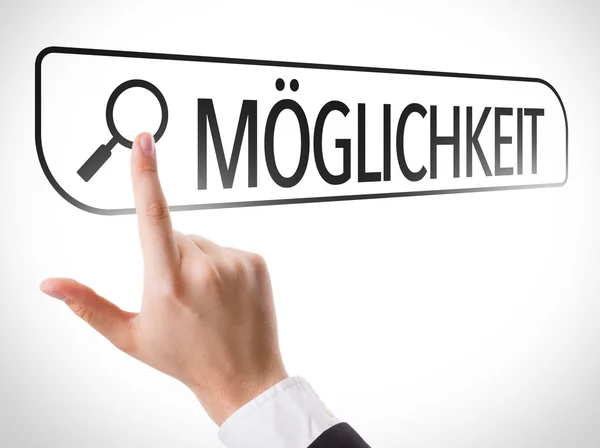 Mogelijkheid geschreven in zoekbalk — Stockfoto