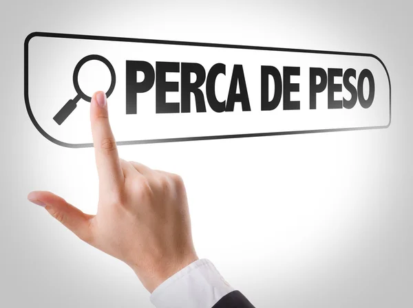 Perda de peso escrito na barra de pesquisa — Fotografia de Stock