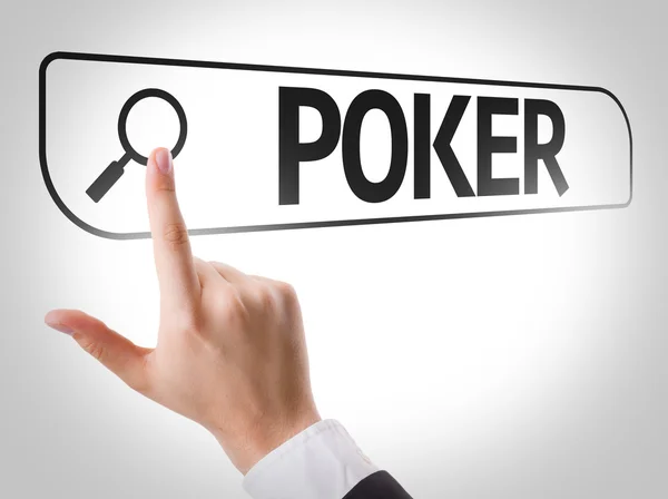 Poker escrito en la barra de búsqueda — Foto de Stock