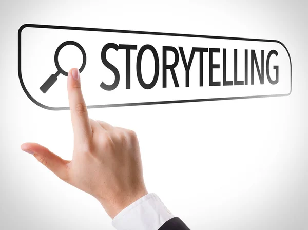 Storytelling escrito na barra de pesquisa — Fotografia de Stock