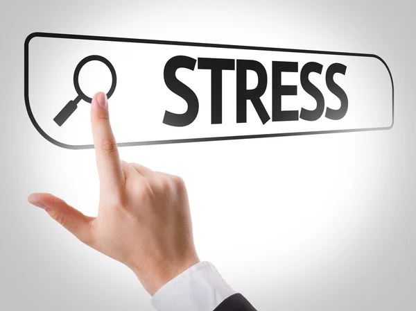 Stress escrito na barra de pesquisa — Fotografia de Stock
