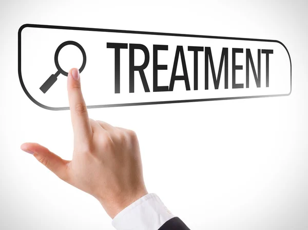 Treatment written in search bar — Stock Photo, Image