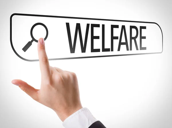 Welfare scritto nella barra di ricerca — Foto Stock