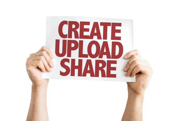 Create Upload Share card — Stock Photo, Image