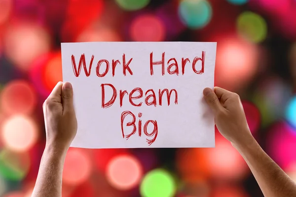 Work Hard Dream Big card — Stock Photo, Image