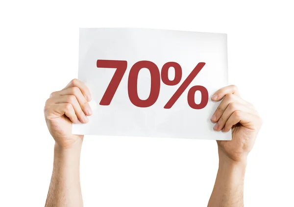 70 percents card — Stock Photo, Image