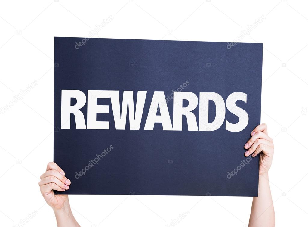 Rewards card on background