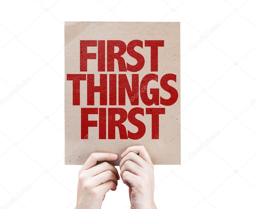 First Things First cardboard