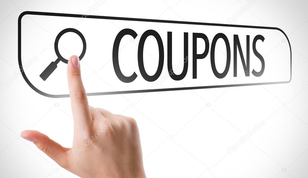 Coupons written in search bar