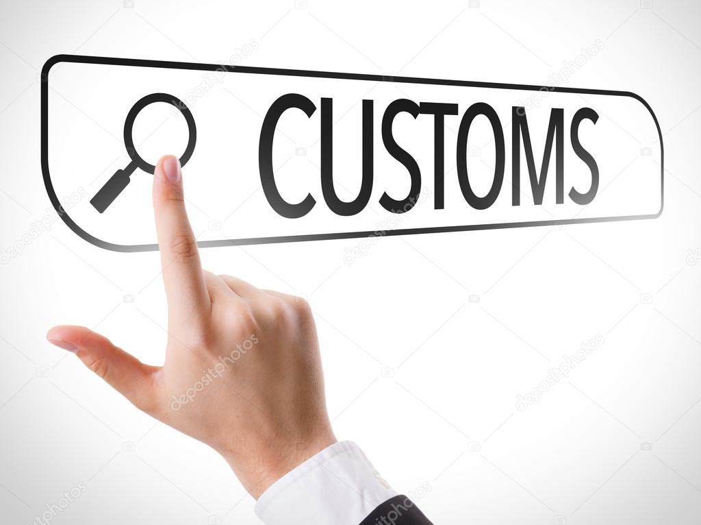 Customs written in search bar