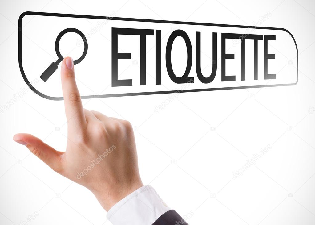 Etiquette written in search bar