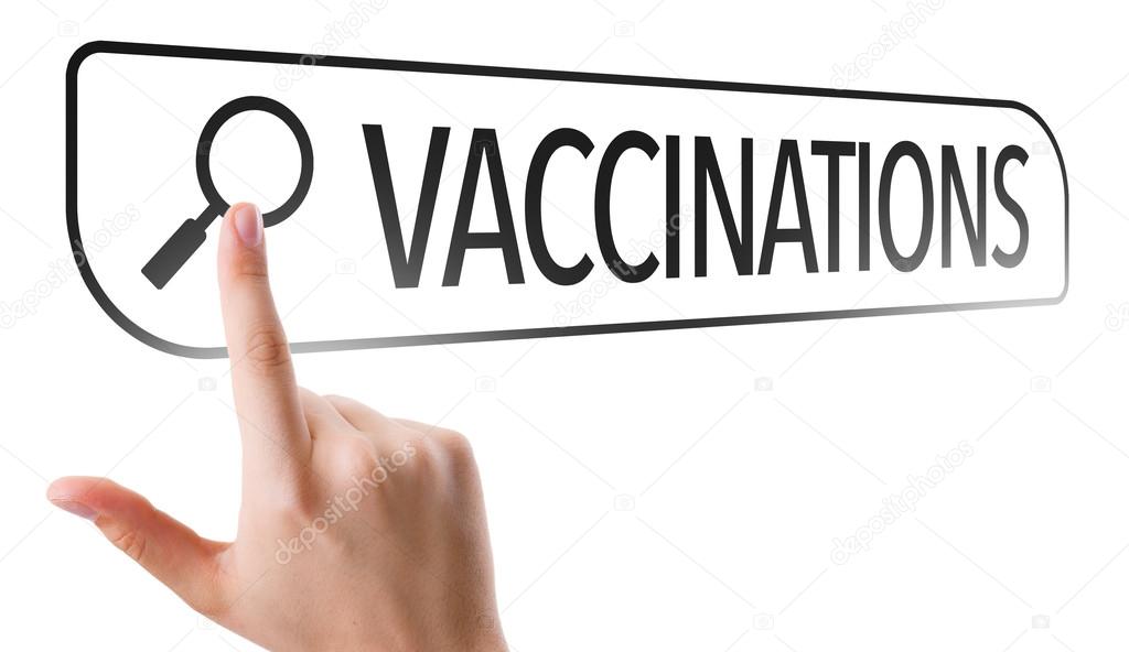 Vaccinations written in search bar