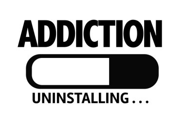 Bar Uninstalling with the text: Addiction clipart