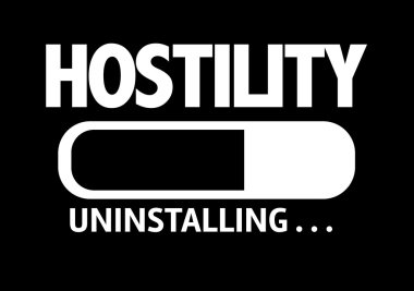Bar Uninstalling with the text: Hostility clipart