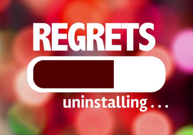 Bar Uninstalling with the text: Regrets clipart