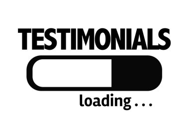 Bar Loading with the text: Testimonials clipart