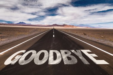 Goodbye on desert road clipart