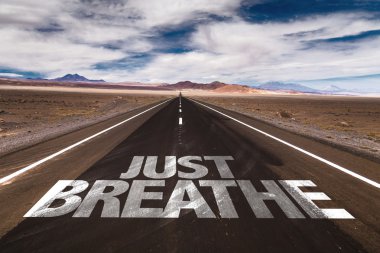 Just Breathe on desert road clipart