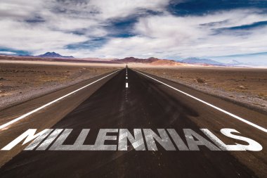 Millennials on desert road clipart
