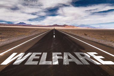 Welfare on desert road clipart