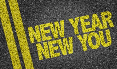 New Year New You on the road clipart