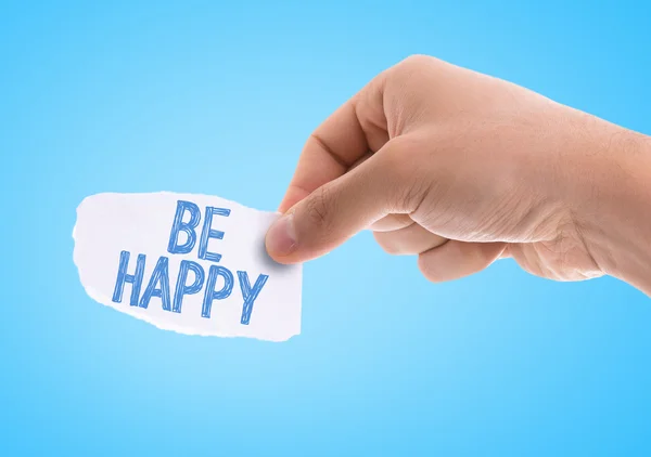 Papier met de woorden Be Happy — Stockfoto