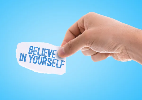 Paper with the words Believe in Yourself — Stock Photo, Image