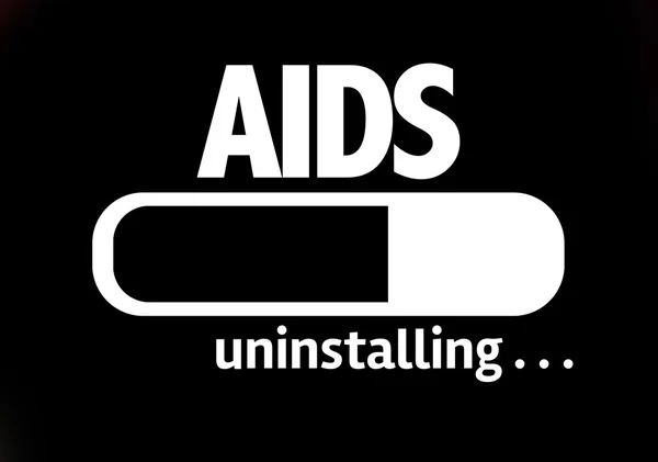 Bar avinstallera med texten: Aids — Stockfoto