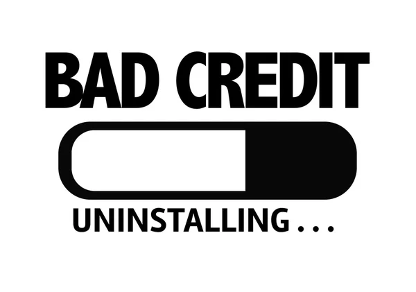 Bar avinstallera med texten: Bad Credit — Stockfoto