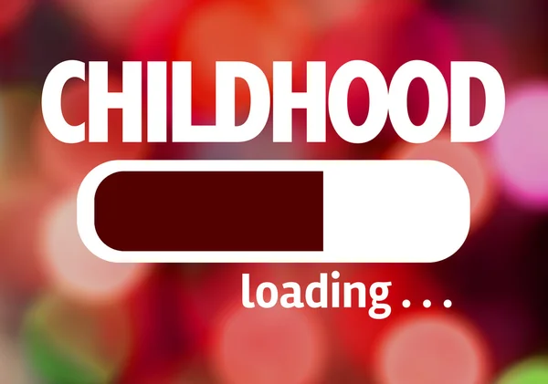 Bar Loading with the text: Childhood — Stock Photo, Image