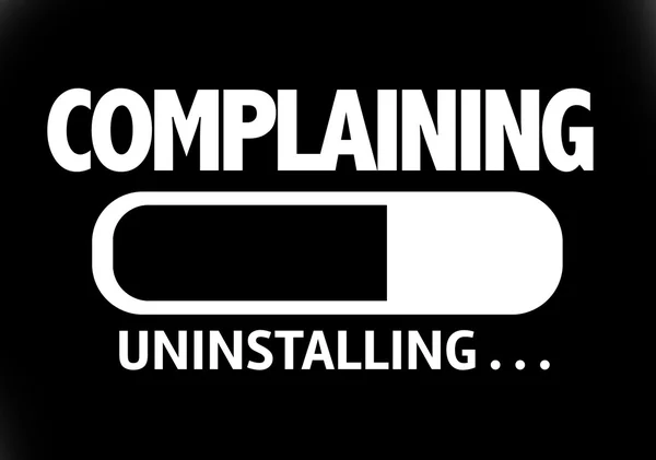 Bar Uninstalling with the text: Complaining — Stock Photo, Image