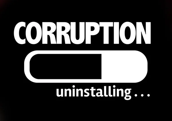 Bar deinstallieren mit dem Text: Korruption — Stockfoto