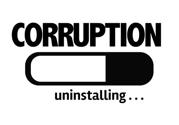 Bar Desinstalación con el texto: Corrupción —  Fotos de Stock