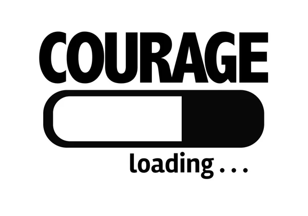 Pasek ładowania z tekstem: odwaga — Zdjęcie stockowe
