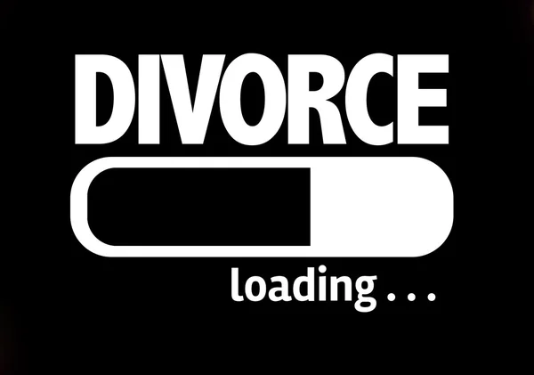 Загрузка с текстом: Развод — стоковое фото