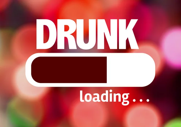 Načítání bar s textem: opilý — Stock fotografie