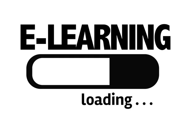 Bar laden met de tekst: E-Learning — Stockfoto