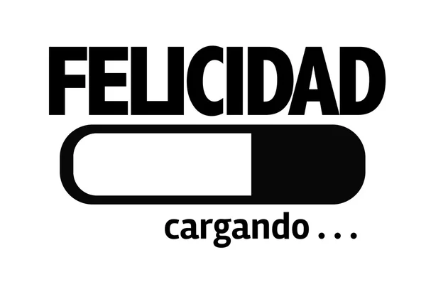 Bar Cargando con el texto: Felicidad — Foto de Stock