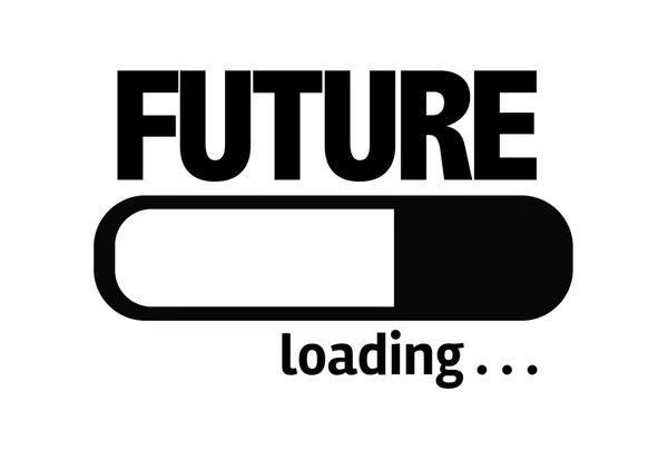 Pasek ładowania z tekstem: przyszłość — Zdjęcie stockowe