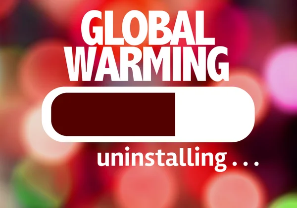 Bar Disinstallazione con il testo: Riscaldamento globale — Foto Stock