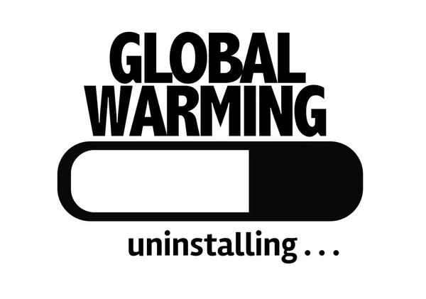 Bar Uninstalling with the text: Global Warming — Stock Photo, Image