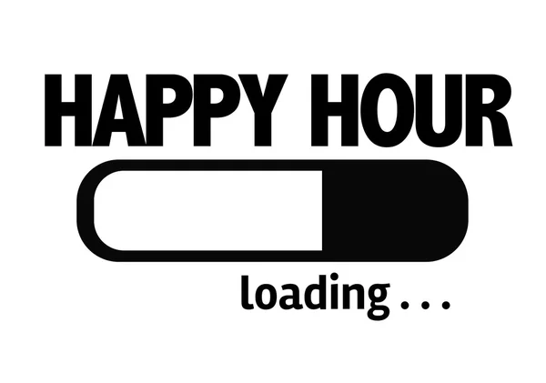 Načítání bar s textem: Happy Hour — Stock fotografie