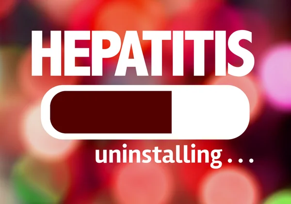 Bar avinstallera med texten: hepatit — Stockfoto