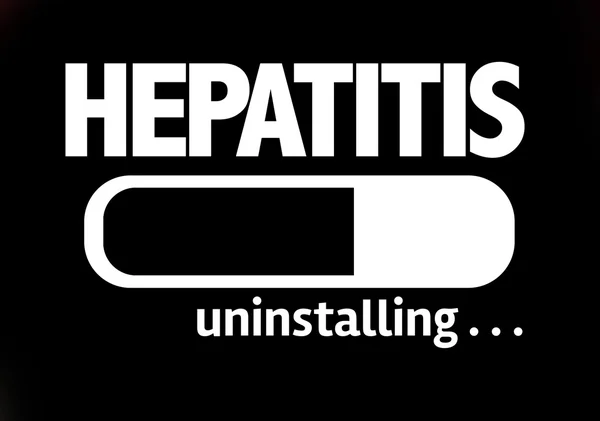 Bar avinstallera med texten: hepatit — Stockfoto