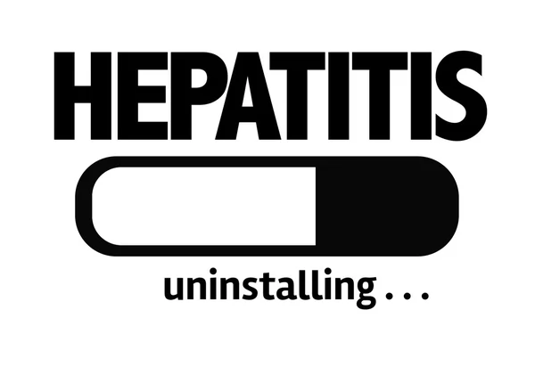 Bar avinstallera med texten: hepatit — Stockfoto