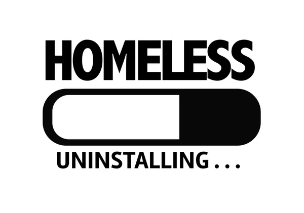 Balken mit dem Text: Obdachlos — Stockfoto