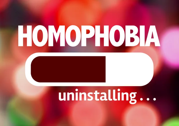 Bar kaldırma metin ile: Homofobi — Stok fotoğraf