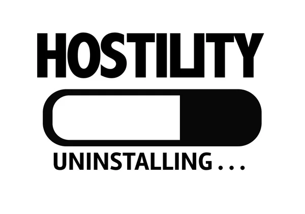 Bar Uninstalling with the text: Hostility — Stock Photo, Image