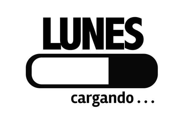 Bar Cargando con el texto: lunes — Foto de Stock